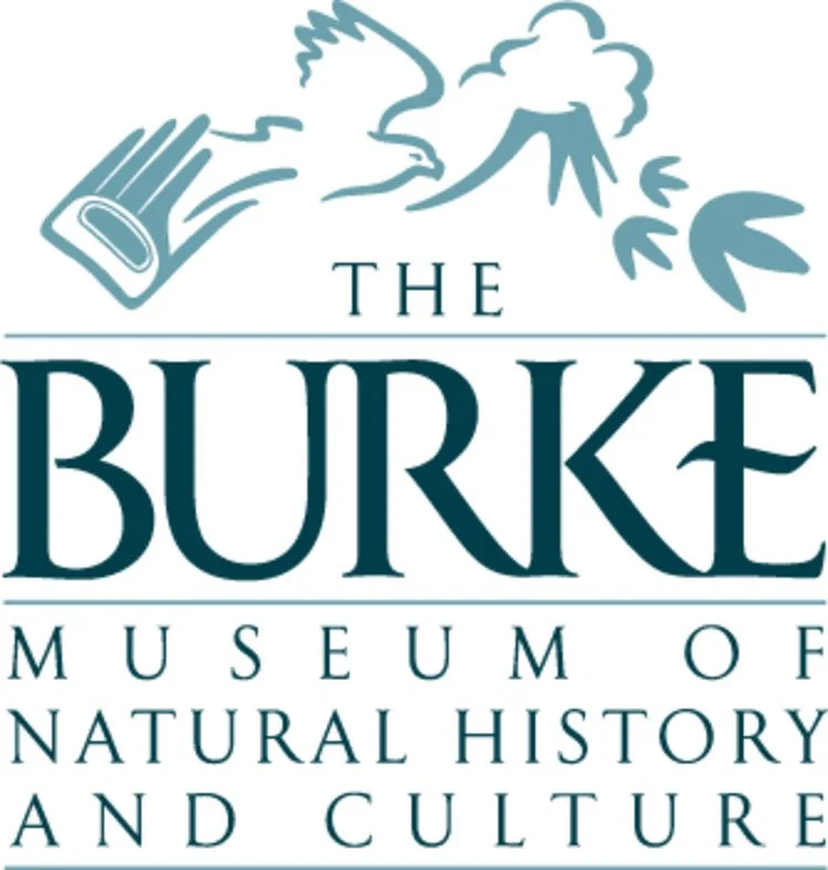 Logo of The Burke Museum of Natural History and Culture featuring a flying bird, a mountain, and a forest scene.