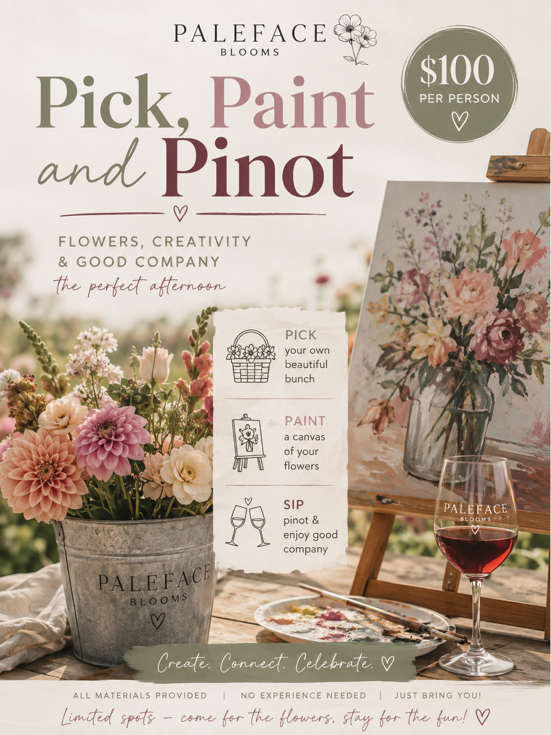 Pick, Paint and Pinot @ Paleface Blooms