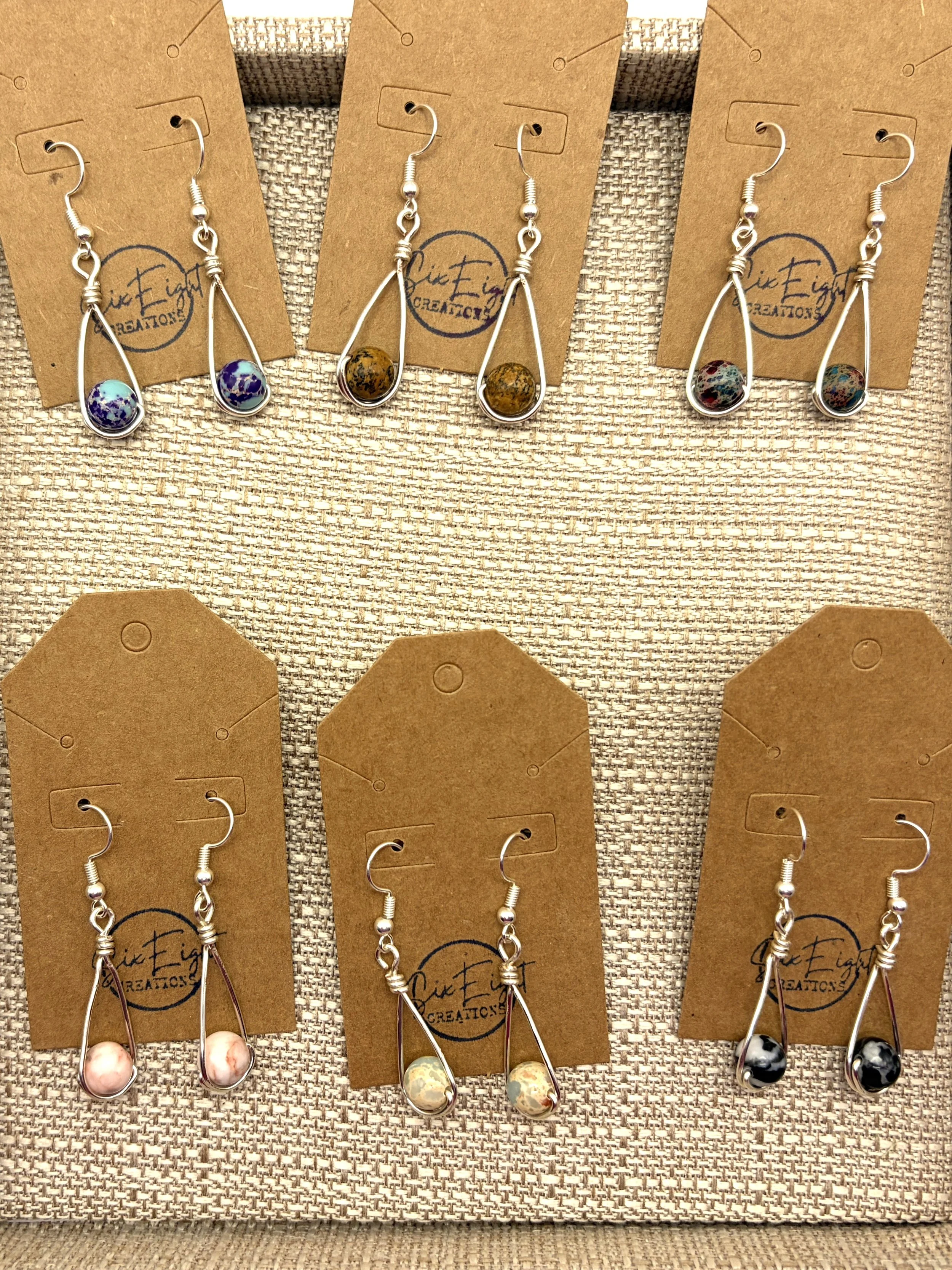 Jasper Drop Stone Earrings