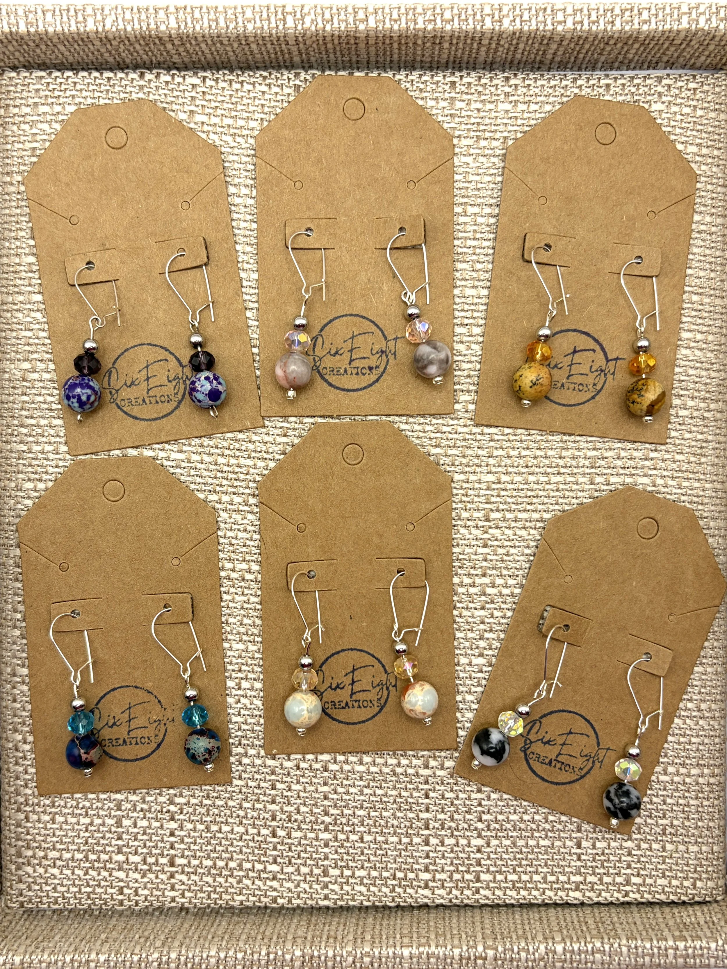 Jasper Sparkle Stone Earrings