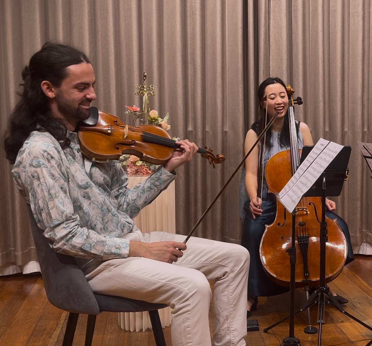 String musicians at a recording session in Sydney
