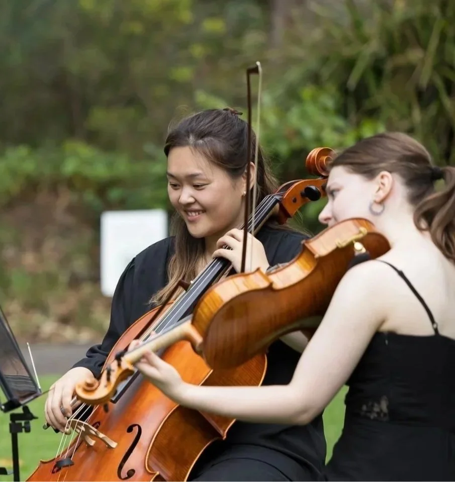A string duo playing beautiful wedding music in Australia