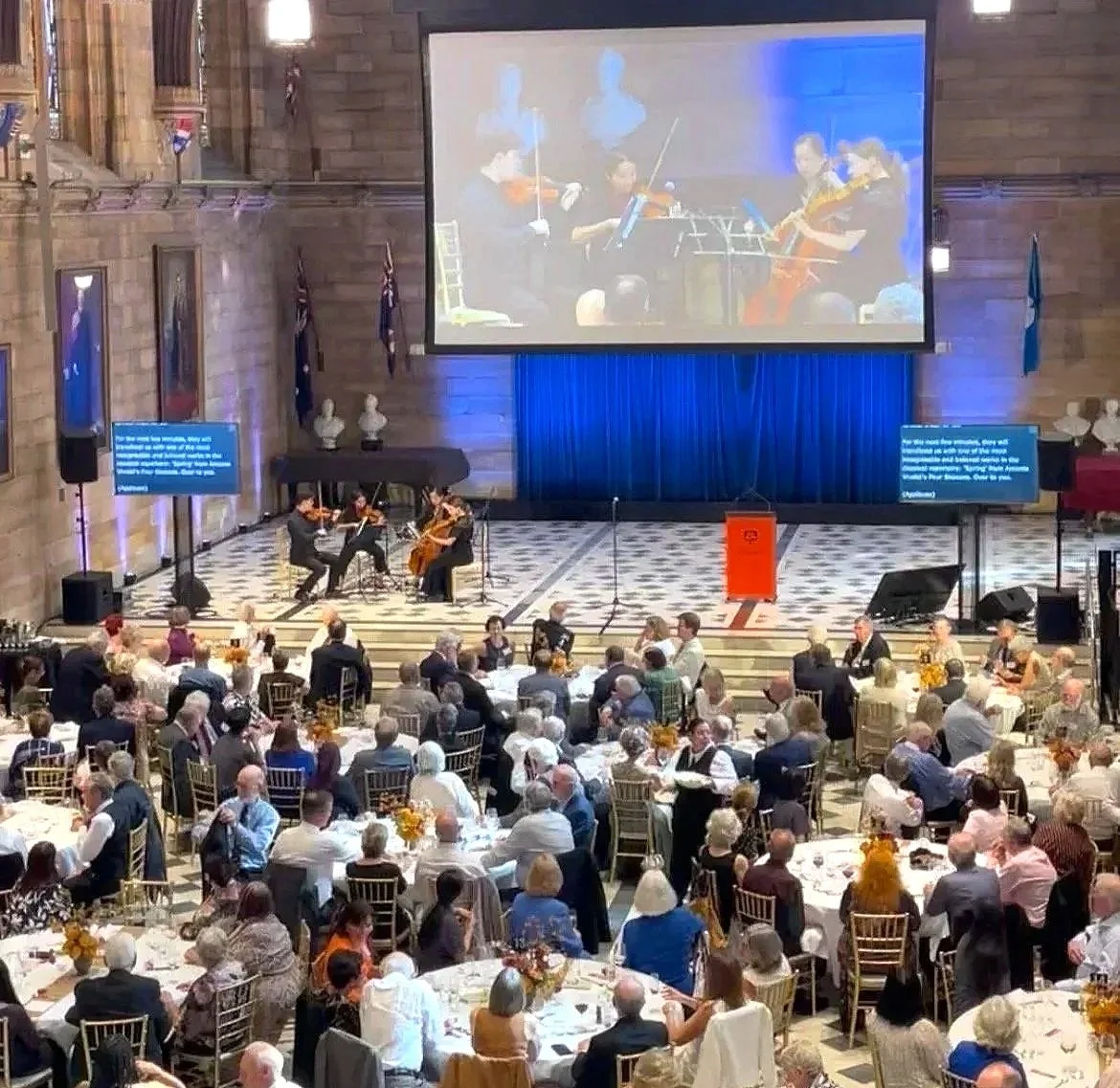 String players performing at a special event in Sydney, Australia