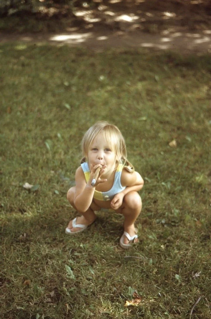 Annie X at age four already living her best life vintage Kodak film photo