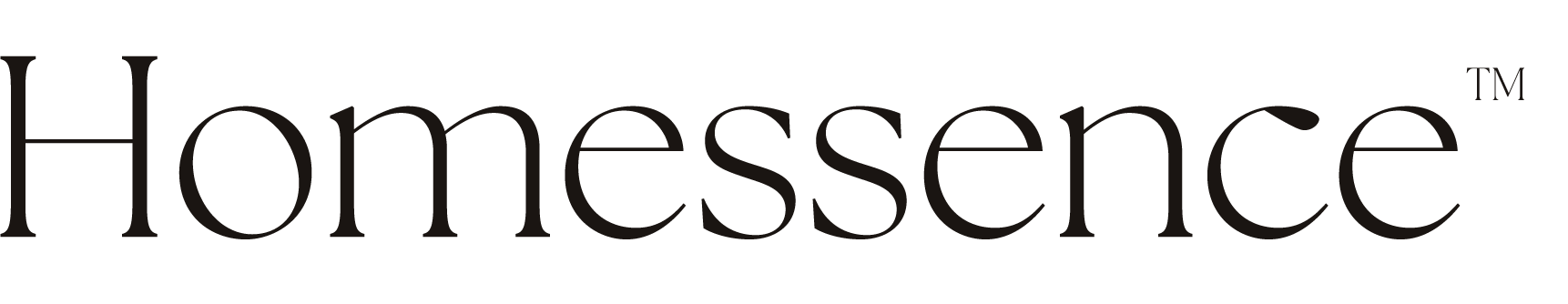 The image features the logo of the brand Homessence, with its name written in a large, elegant black font on a white background.