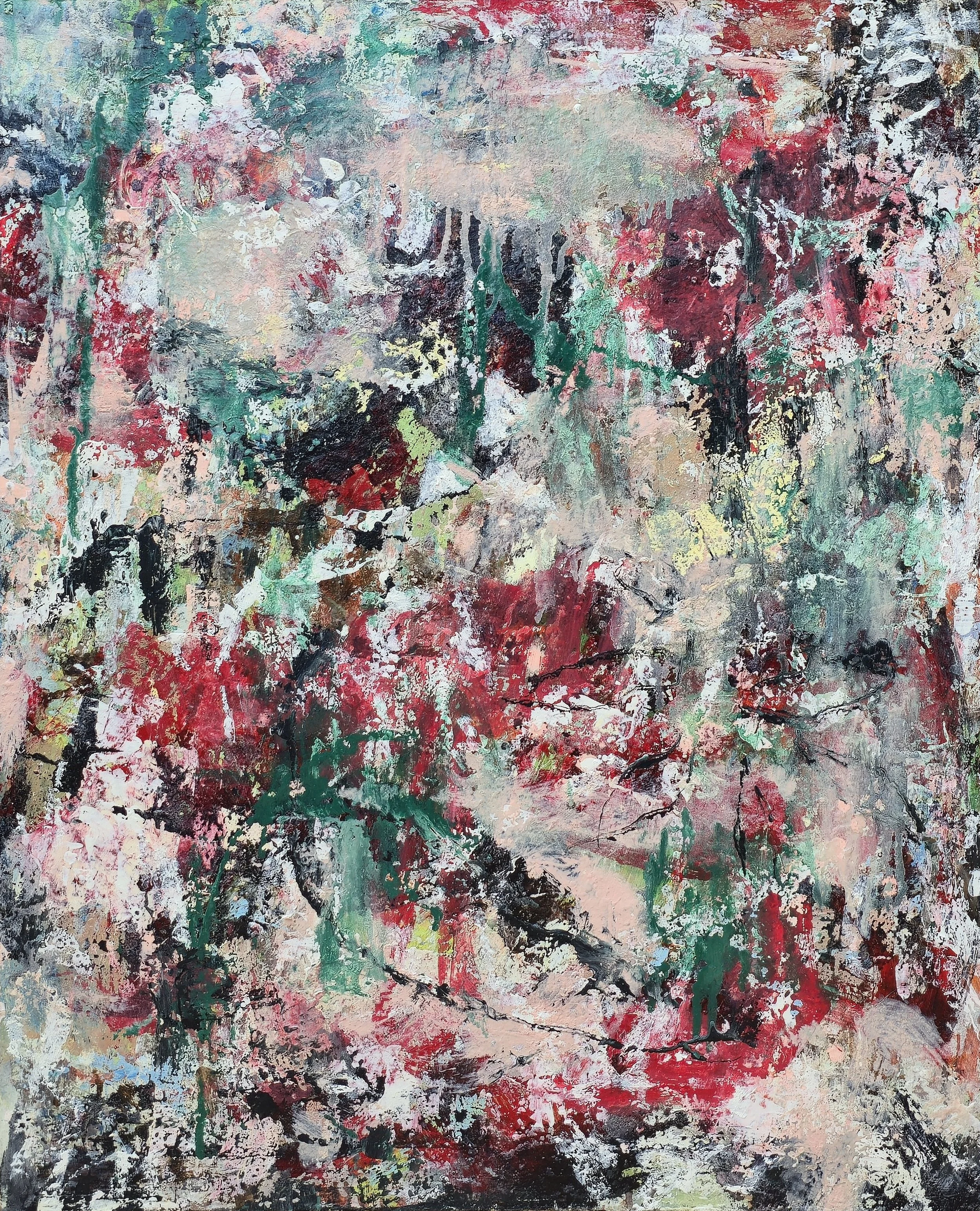 Rêverie au jardin - 73x60cm - Huile sur toile - 2025