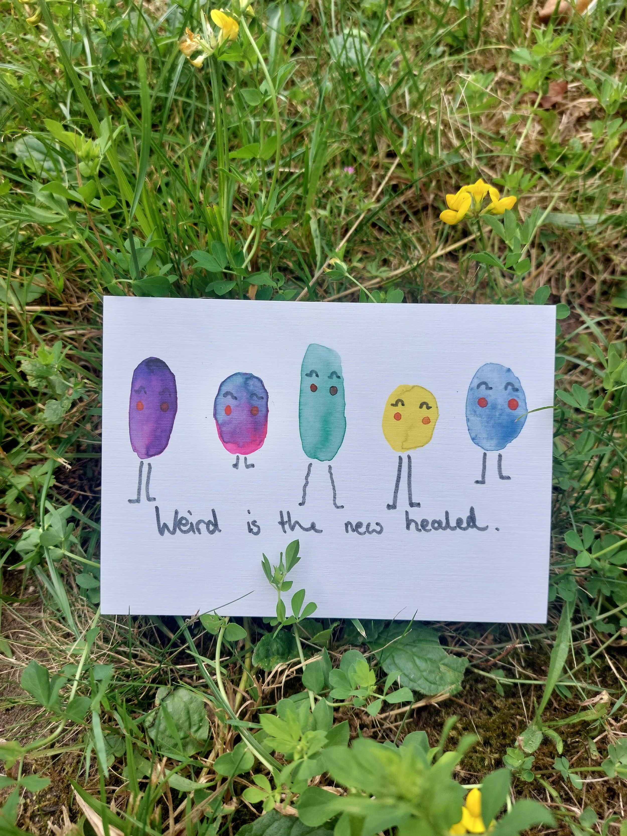 Postkarte "Weird is the new healed"