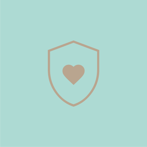 Ein minimalistisches, grafisches Symbol eines Ankers auf hellem, pastellblauem Hintergrund.