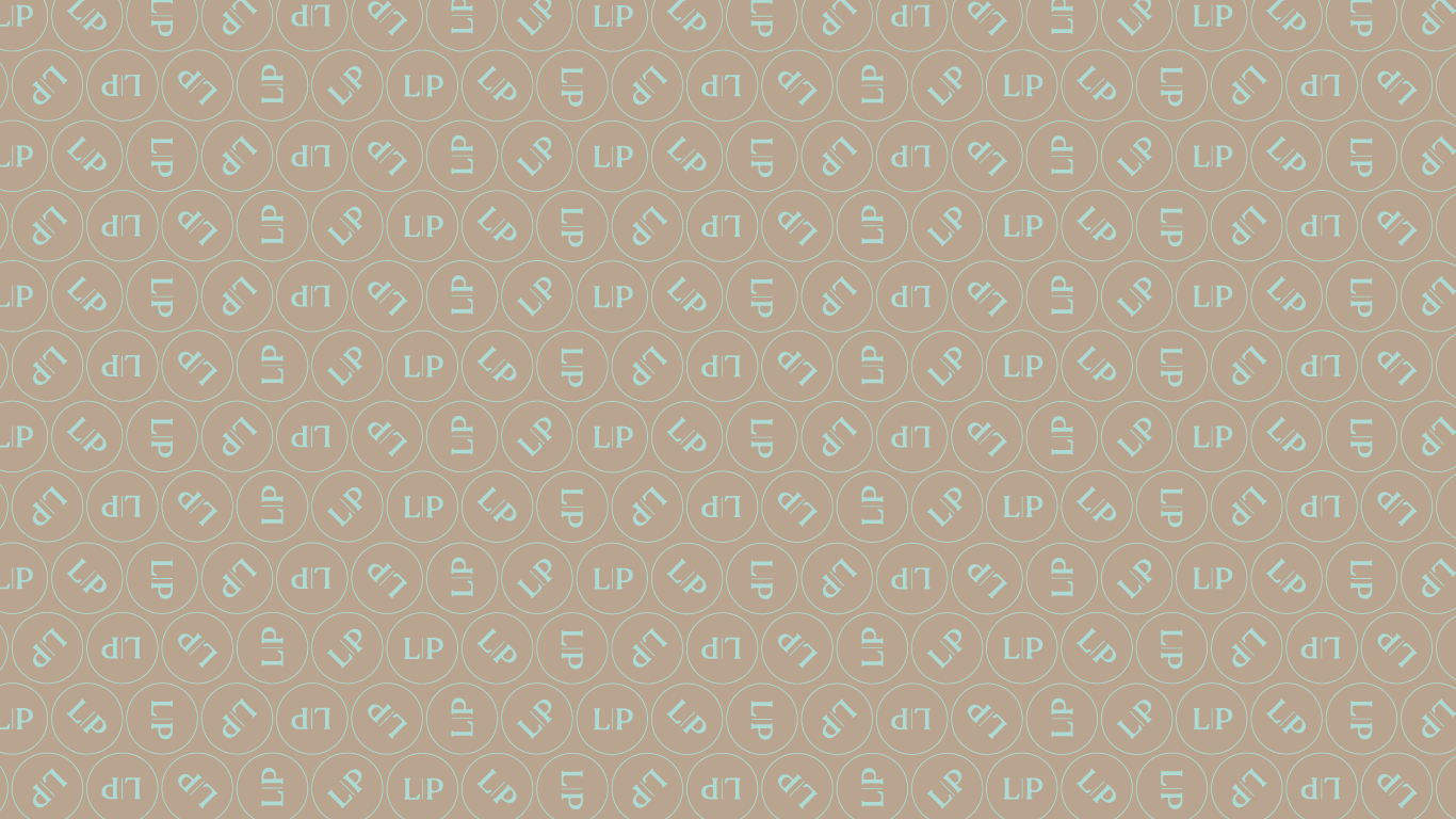 Das Bild zeigt eine wiederholte Abfolge des LIP-Logos auf einem beigefarbenen Hintergrund.