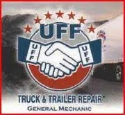 UFF logo with handshake, stars, and text reading 'Truck & Trailer Repair, General Mechanic'