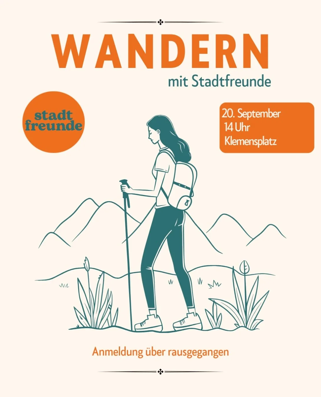 🥾🌿 SONNTAGSWANDERUNG &ndash; NEUER TERMIN! 🌿🥾

Aufgeschoben ist nicht aufgehoben! 😊 Nachdem uns beim letzten Mal das Wetter einen Strich durch die Rechnung gemacht hat, holen wir unsere Wanderung jetzt nach.

📅 Neuer Termin: Sonntag, 20.09.
📍 