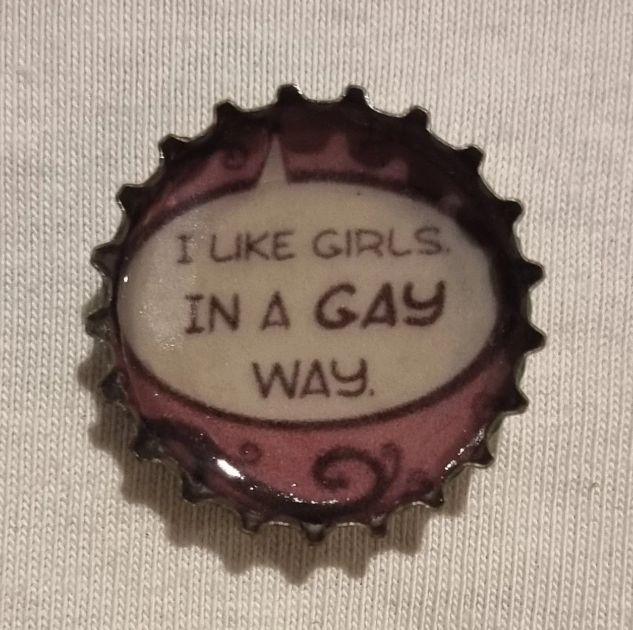 bottle cap pin