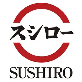 Logo with Japanese characters inside a red circle, and the words "SUSHIRO" below.