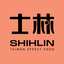 Logo with Chinese characters, the word 'SHIHLIN,' and the text 'TAIWAN STREET FOOD' on a peach-colored background.