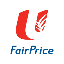 FairPrice logo with red stylized 'L' and leaf symbol, and blue text 'FairPrice' underneath.