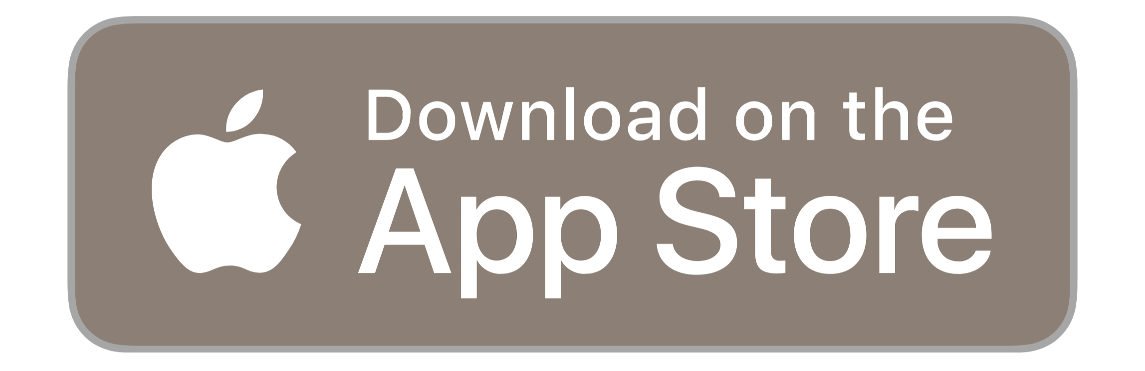 A rectangular button with gray background and rounded corners displaying the Apple logo and the text 'Download on the App Store'.