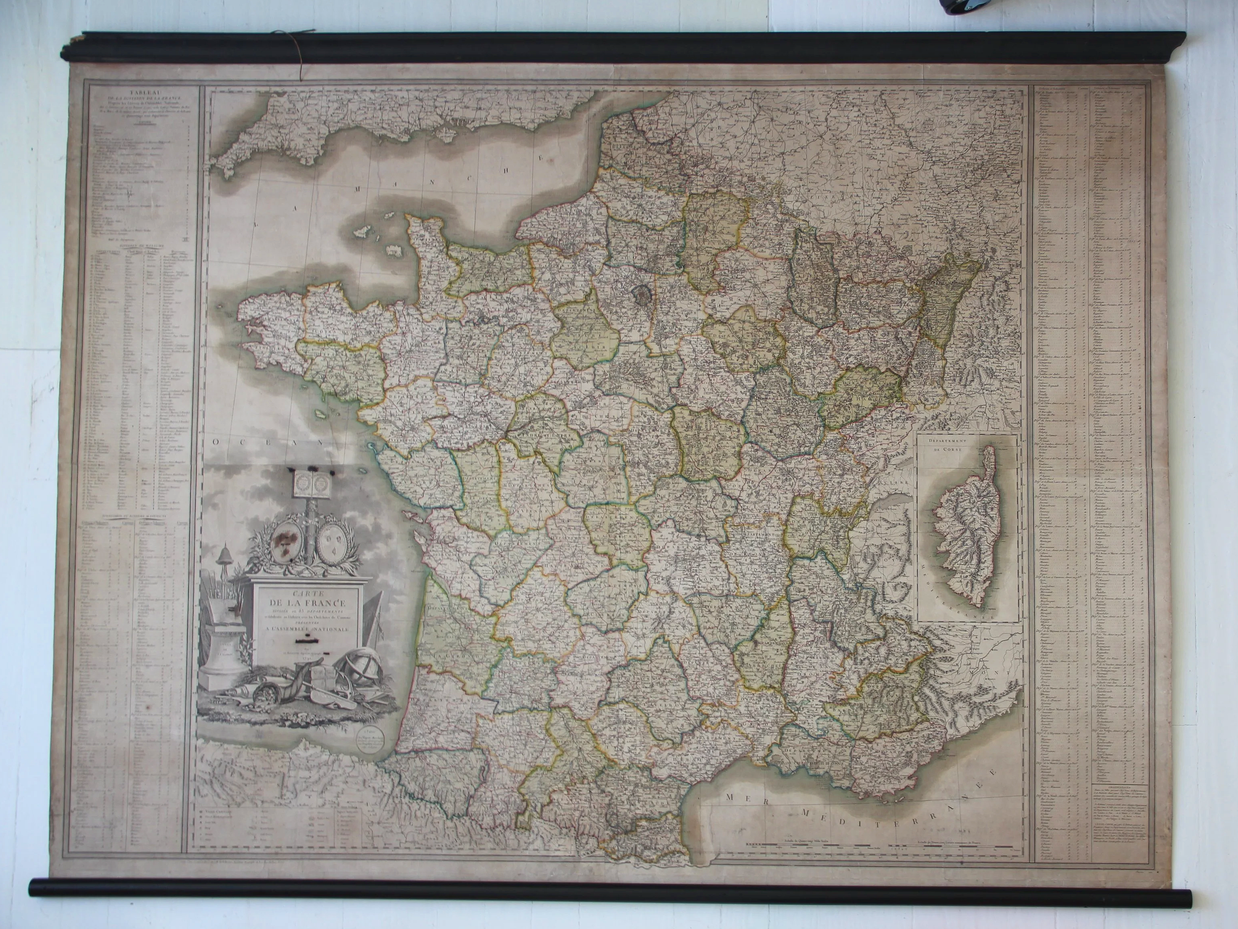 Carte sur papier de la Révolution, après restauration
