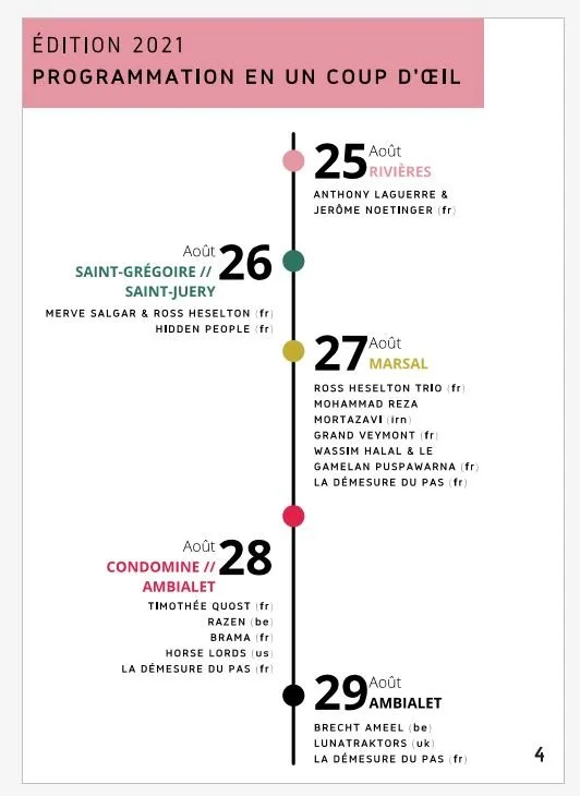 Programmation de festival "Baignade Sauvage"