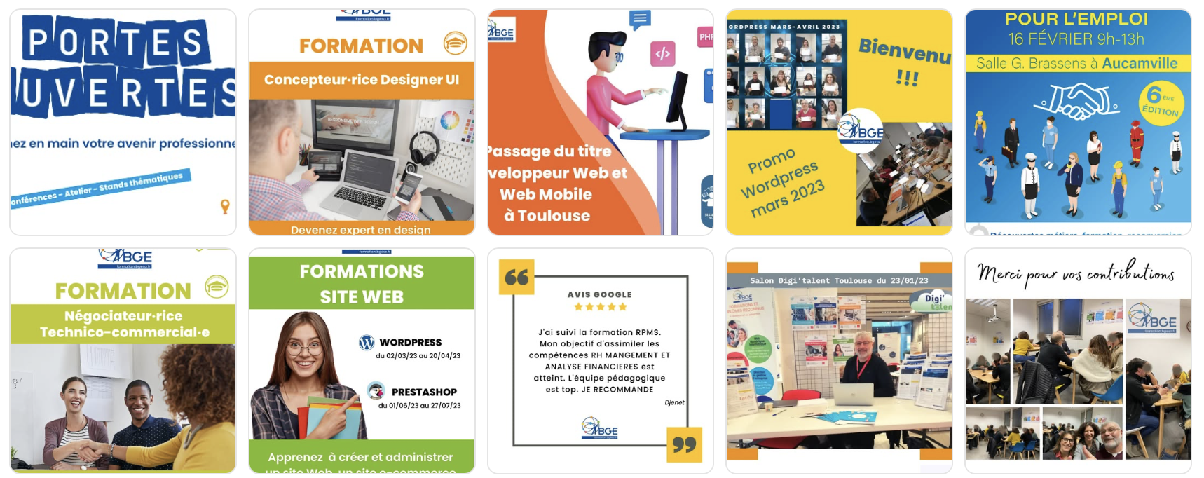 Ancienne charte graphique de BGE Sud-Ouest Formation