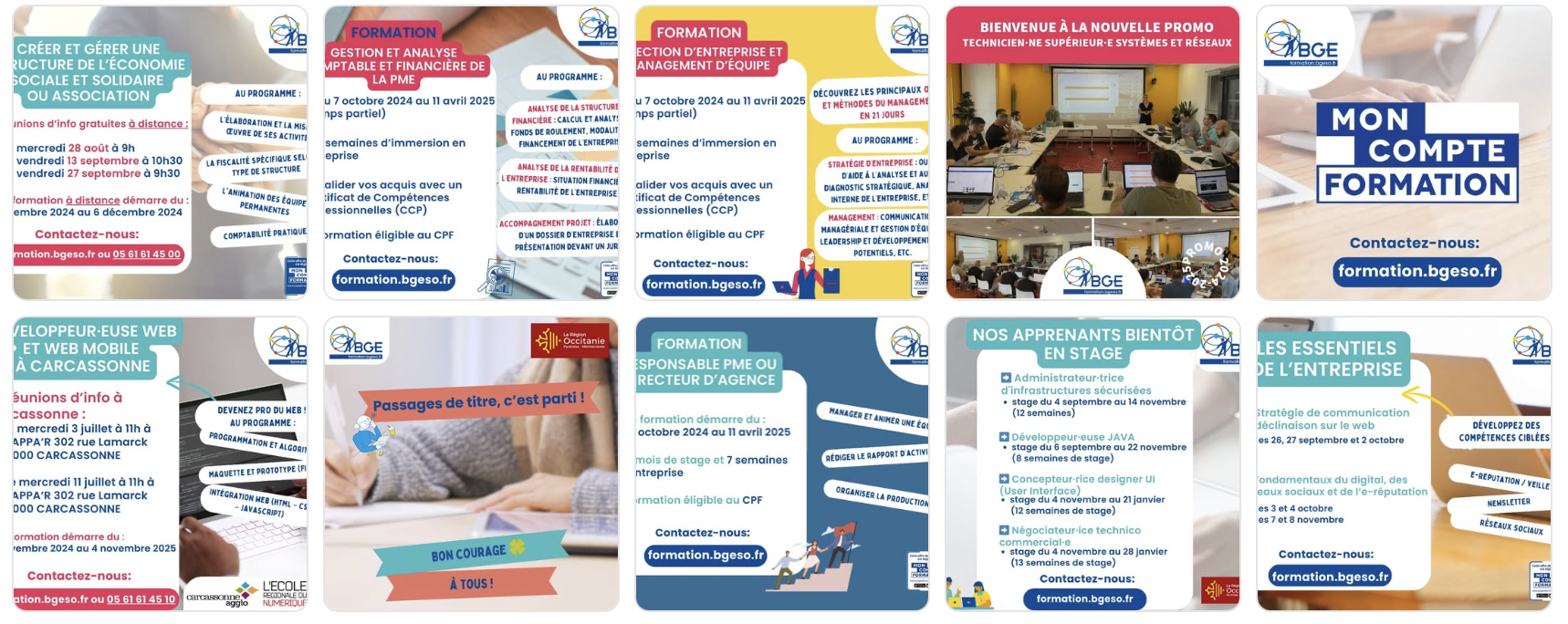 Nouvelle charte graphique de BGE Sud-Ouest Formation