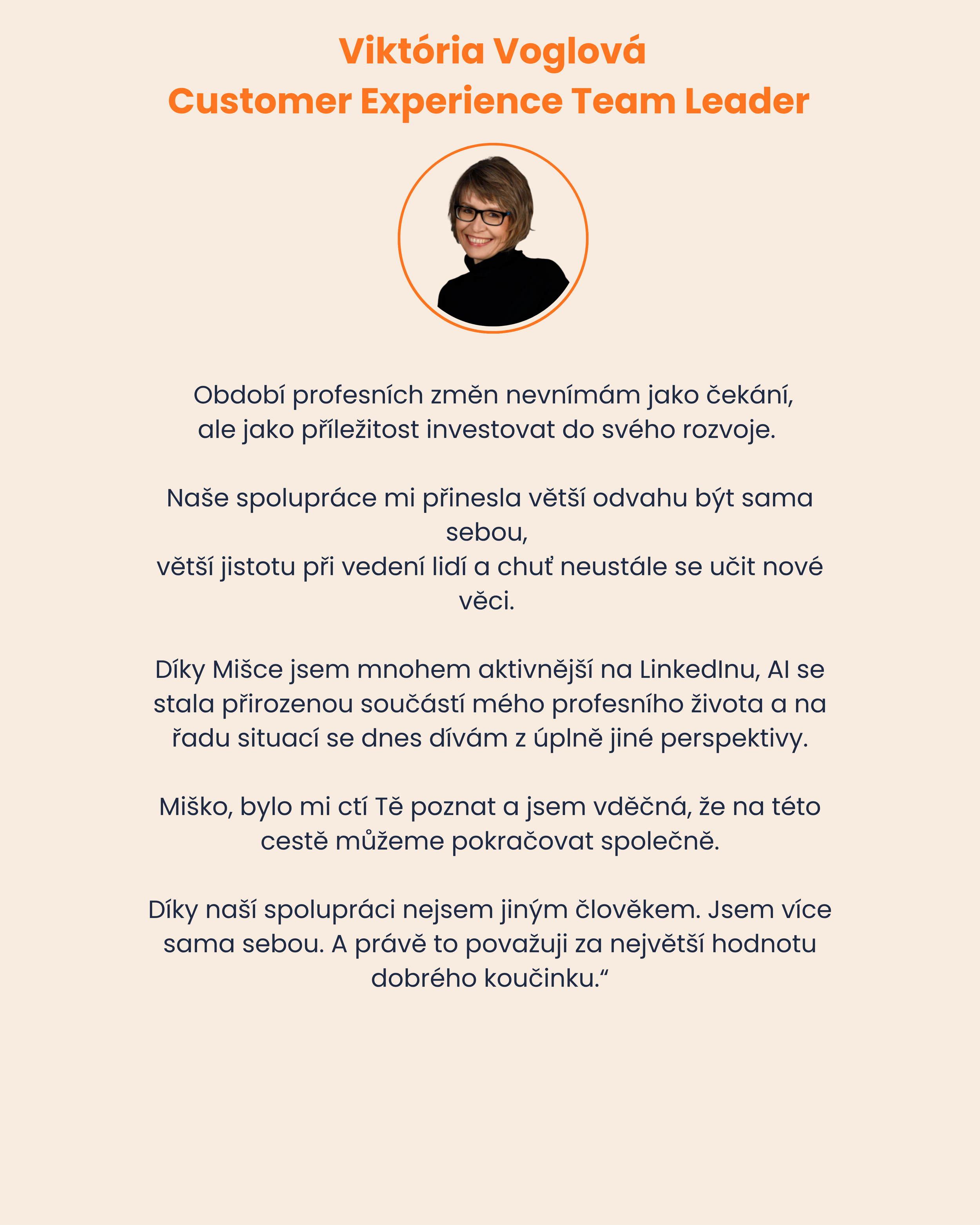 Referencie klientov na koučing s Michaelou Hreškovou - skúsenosti s koučingom, osobným a profesijným rozvojom a cestou k väčšej vnútornej slobode.