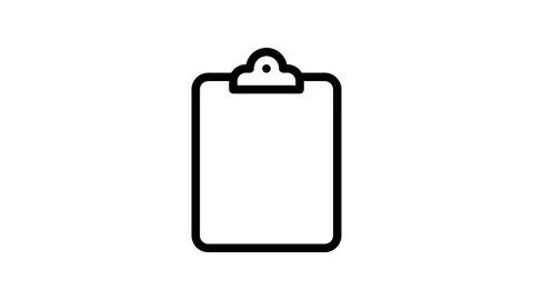 Icon of a blank clipboard with a clip on top.
