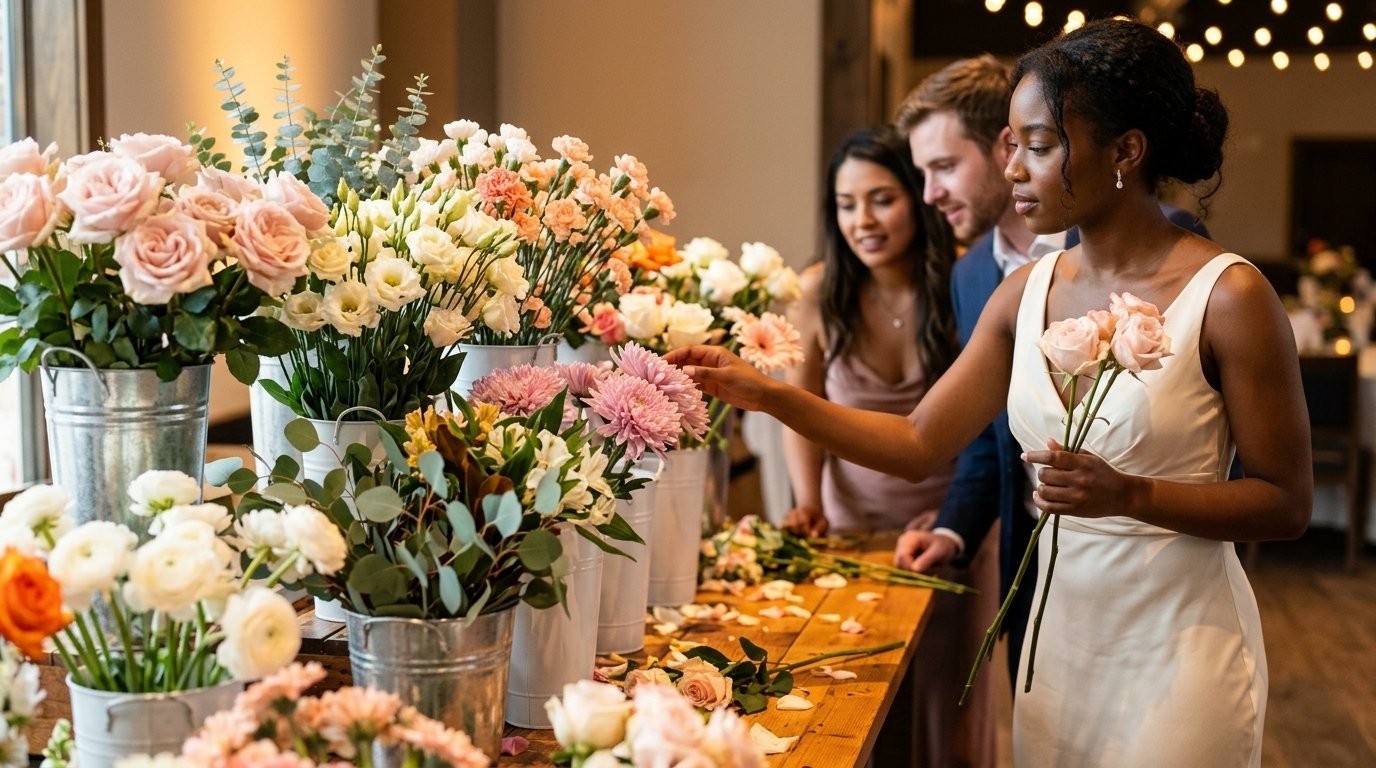 Flower Bar for Weddings: Turn Favors into a Hands-On Memory