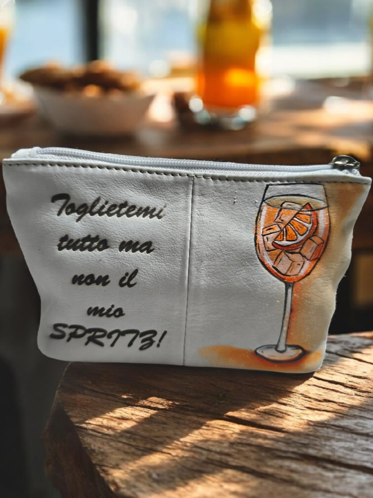 Pochette ironica in pelle Toglietemi tutto ma non il mio spritz - LisArt