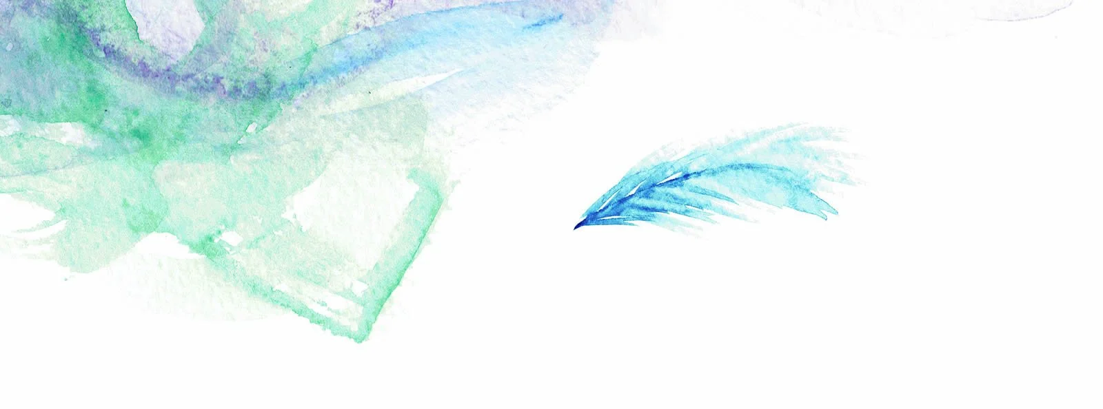 Aquarellgestaltung mit grünen und blauen Farbverläufen und Pinselstrichen
