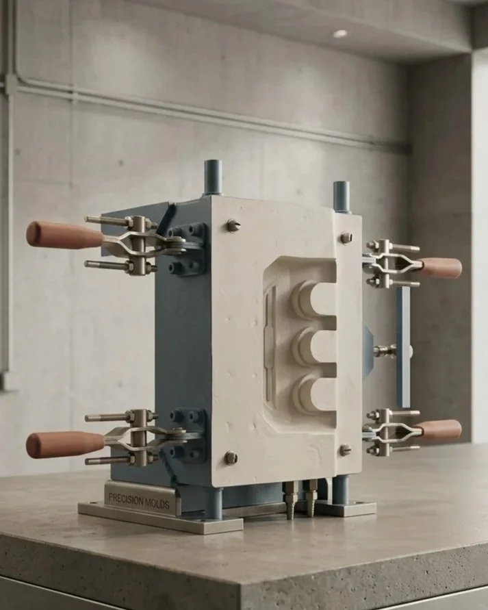 interior del molde de inyección producido con resina epoxy capaz de soportar temperaturas elevadas