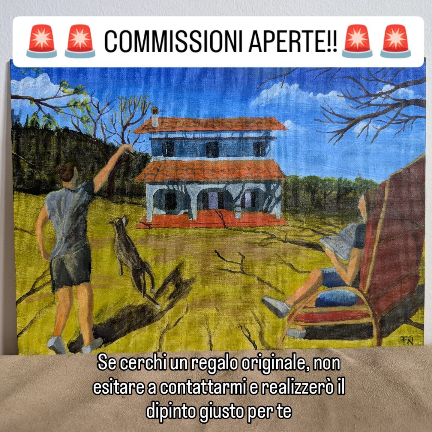 🚨🚨COMMISSIONI APERTEE🚨🚨

Commissione per amici!🫂&hearts;️

Quadro in acrilico su cartone telato realizzato secondo le idee del committente.📝

Tu mi dici l'idea, io la realizzo!😉

&Egrave; davvero emozionante quando qualcuno nota il tuo talento