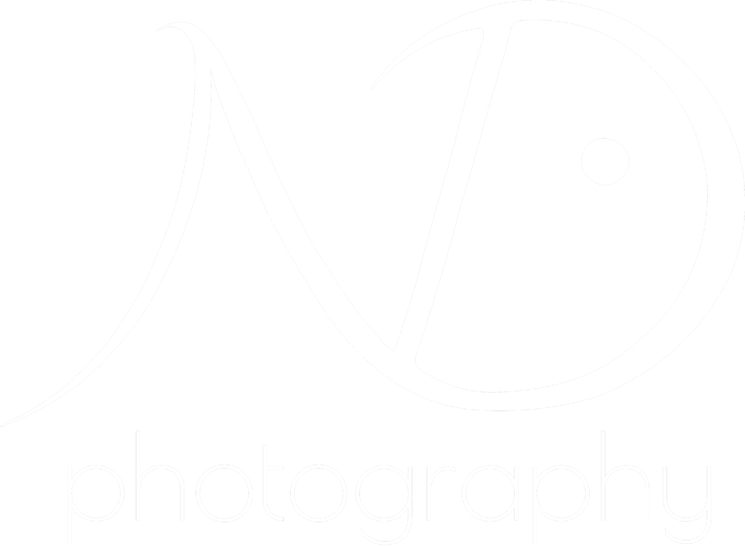 A logo with a black background featuring a white stylized circular design and the words 'photography' below.