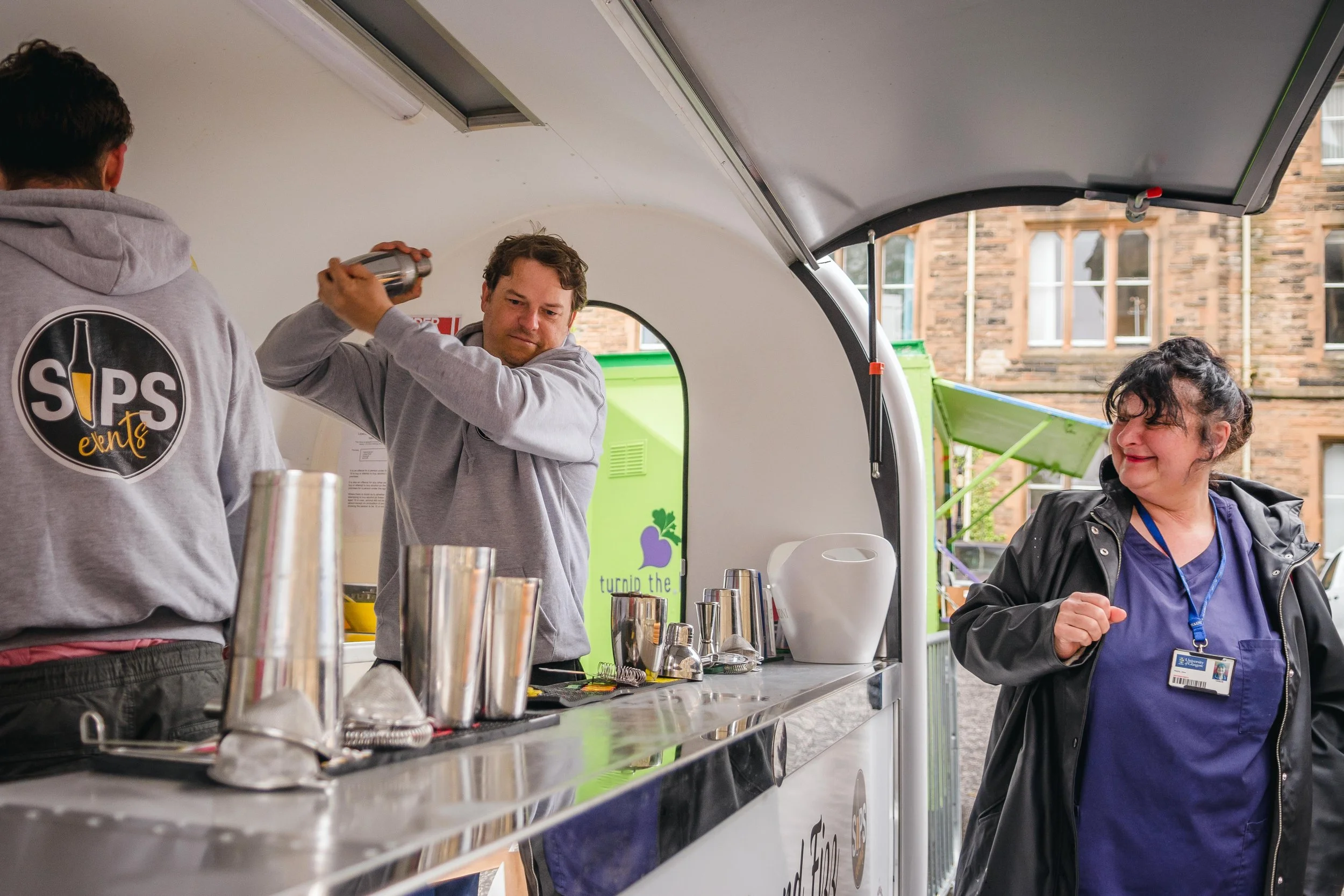 Company summer event with mobile catering