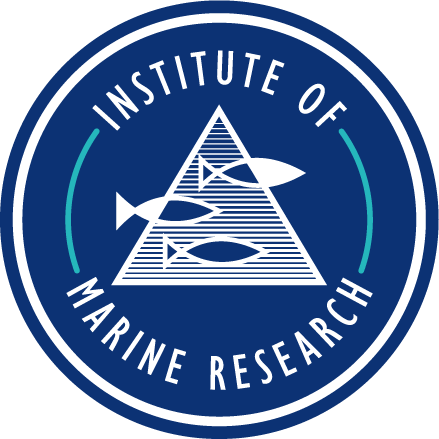 Logo of the Institute of Marine Research featuring a pyramid with fish.