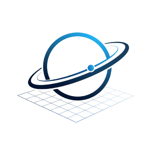 MMC Logo. Futuristic Saturn-like image, orbiting above a grid-like surface, with motion capture markers in the rings.