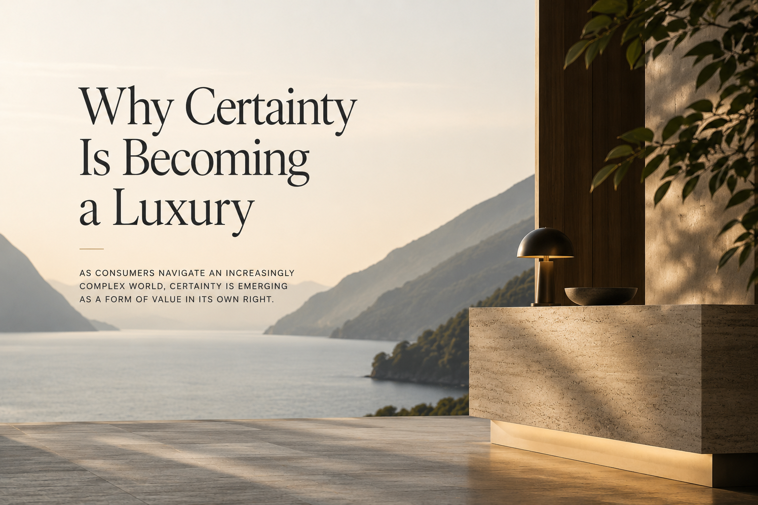 Why Certainty Is Becoming a Luxury