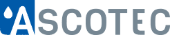ASCOTEC logo in white text on a blue background