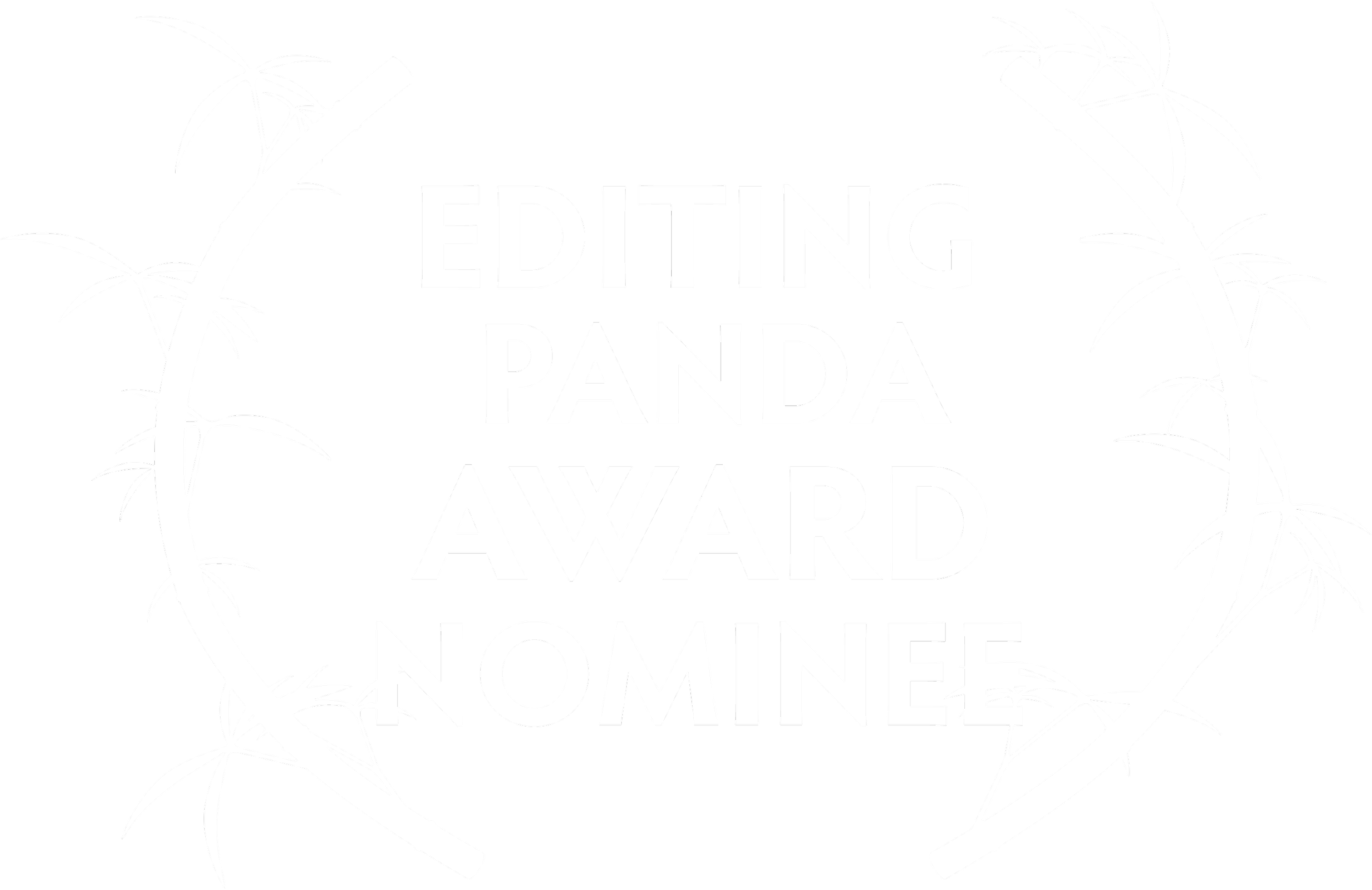 Award certificate titled 'Editing Panda Award' featuring bamboo branches in a circular frame