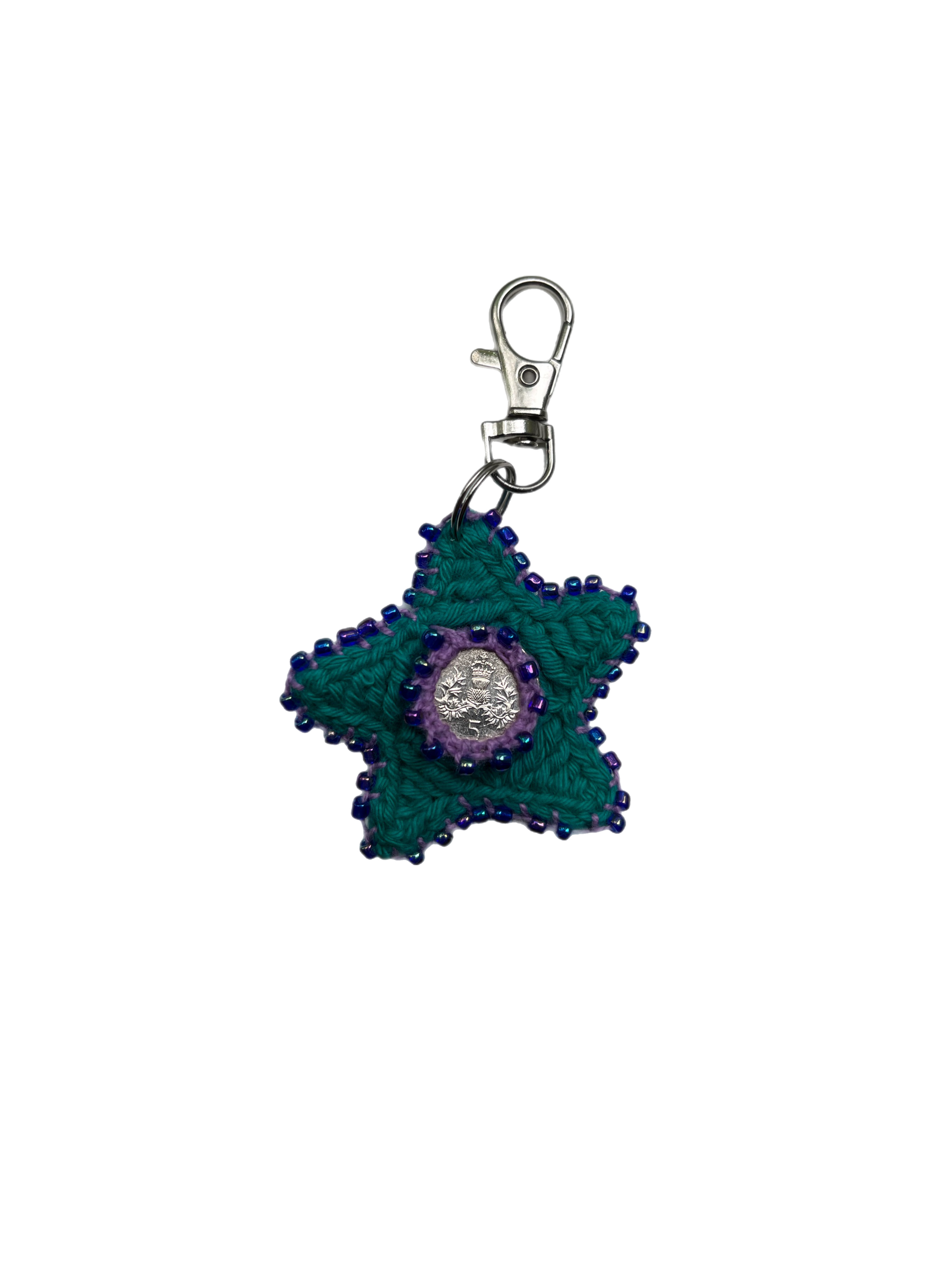 Pocket Star charm - aqua/purple