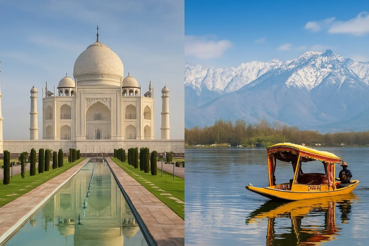 Kashmir with Taj mahal
