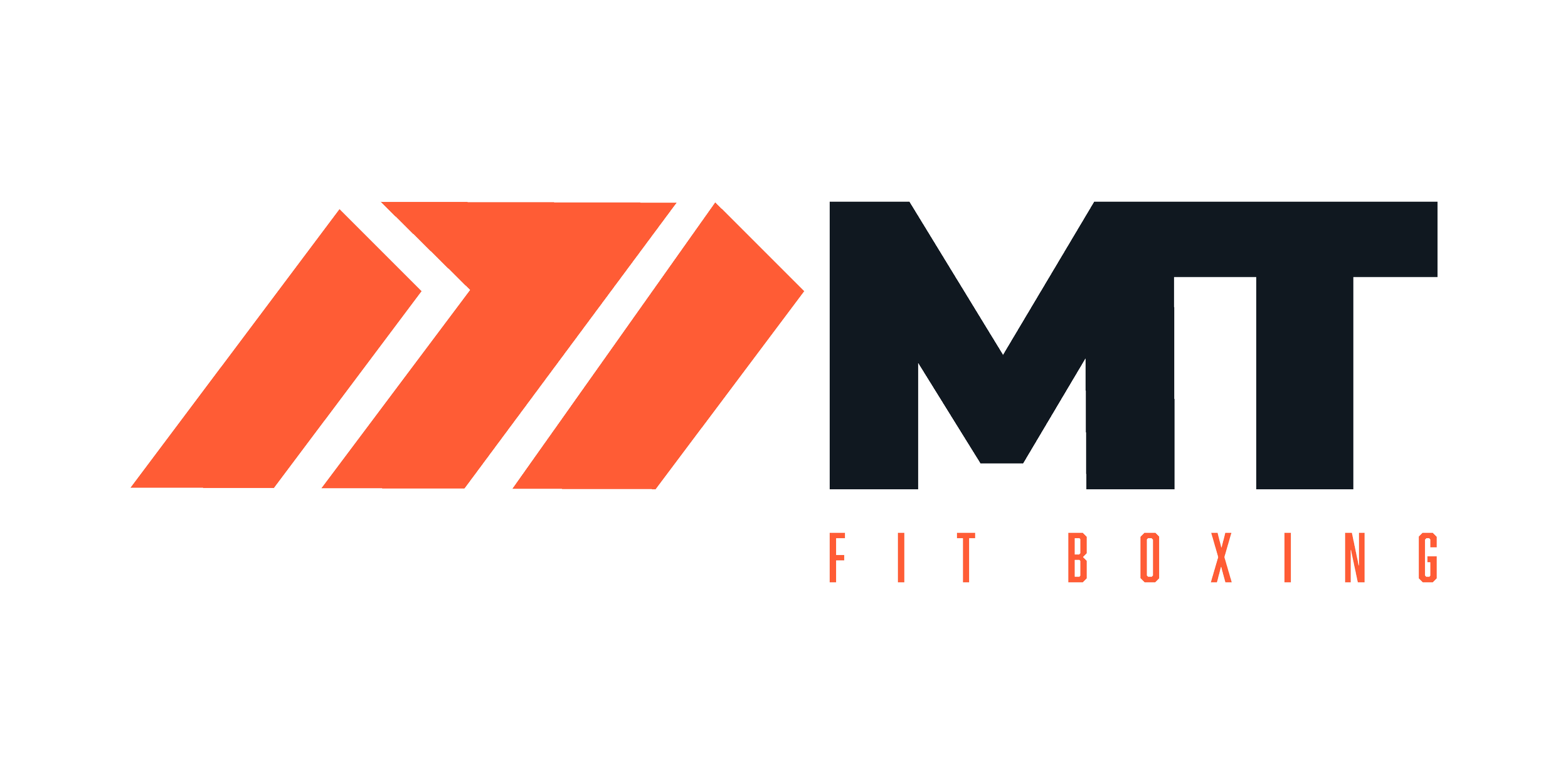 Logo for MTM Fit Boxing featuring three orange slanted stripes and the black text 'MTM' with 'Fit Boxing' written below in red.