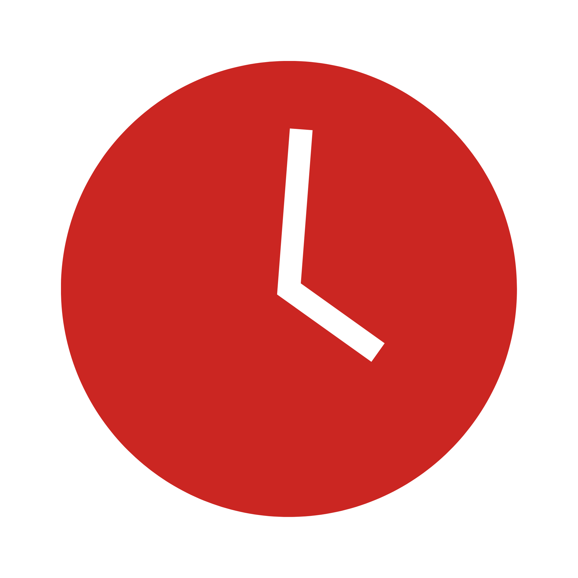 Close-up of a red circular arrow icon pointing left, with a black background.