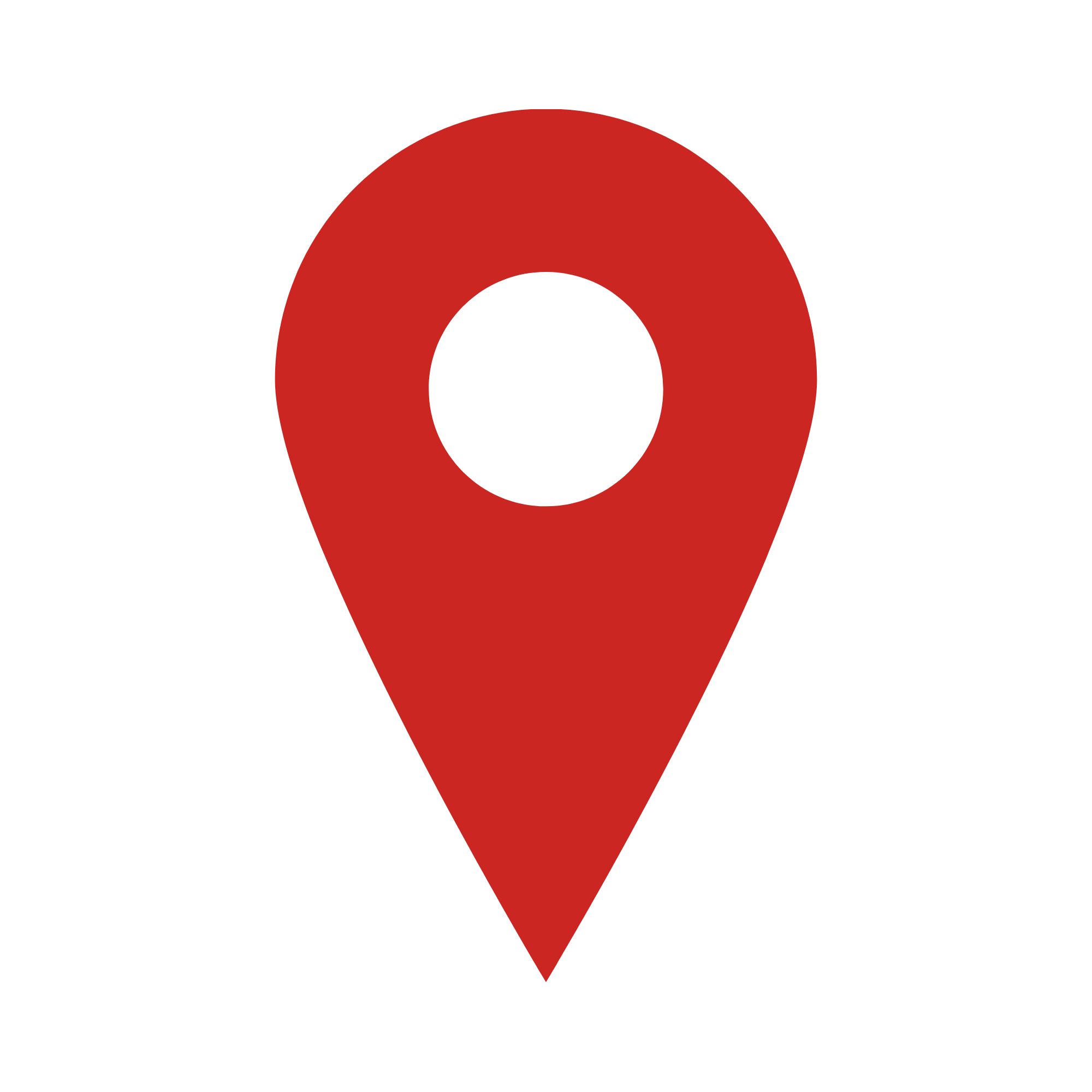 Red location pin symbol with Google logo in the background on a black background.