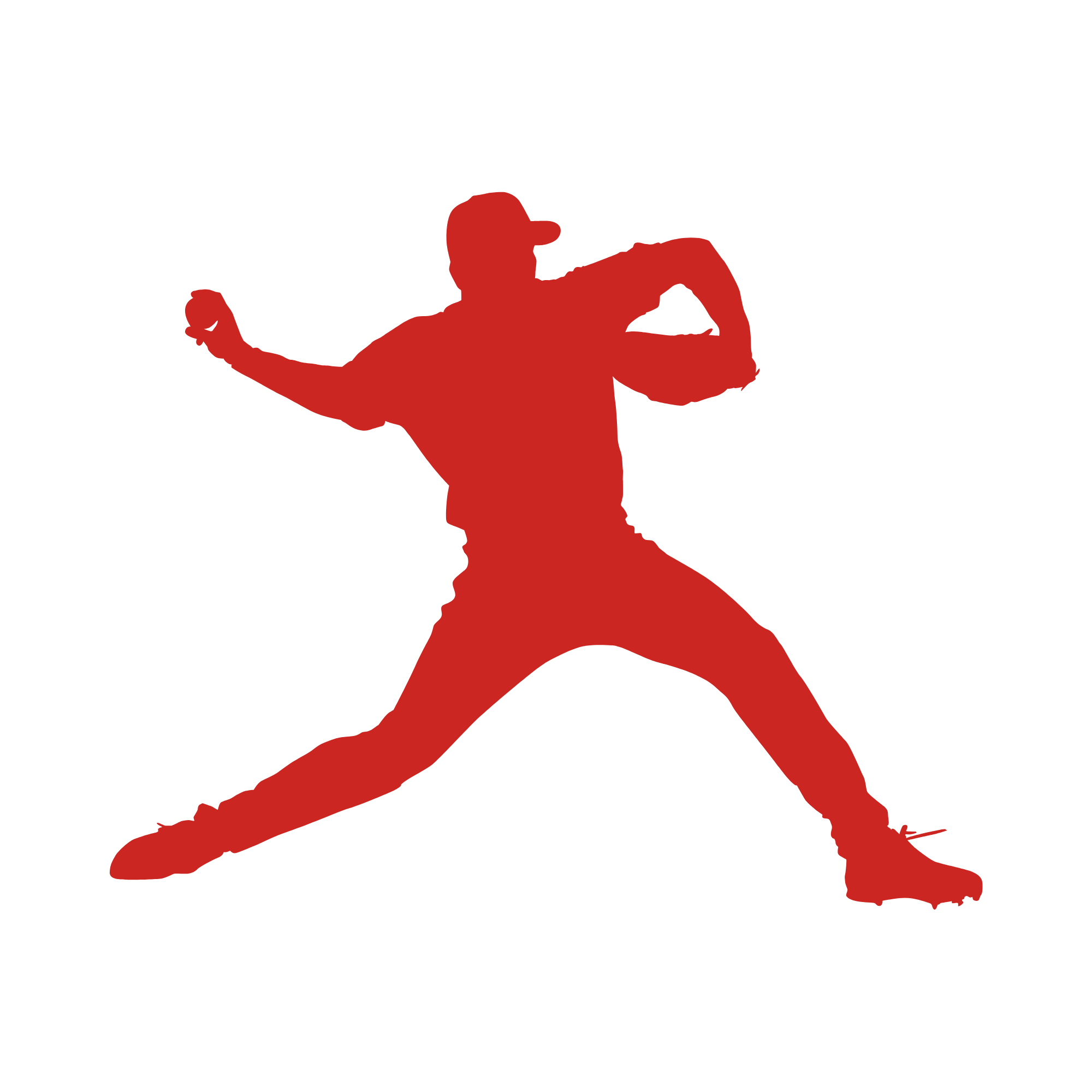 Silhouette of a person in a cap flexing their biceps with a red silhouette of the Statue of Liberty in the background.