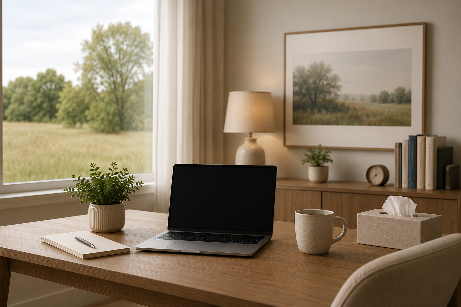 Online telehealth psychology session for accessible mental health support