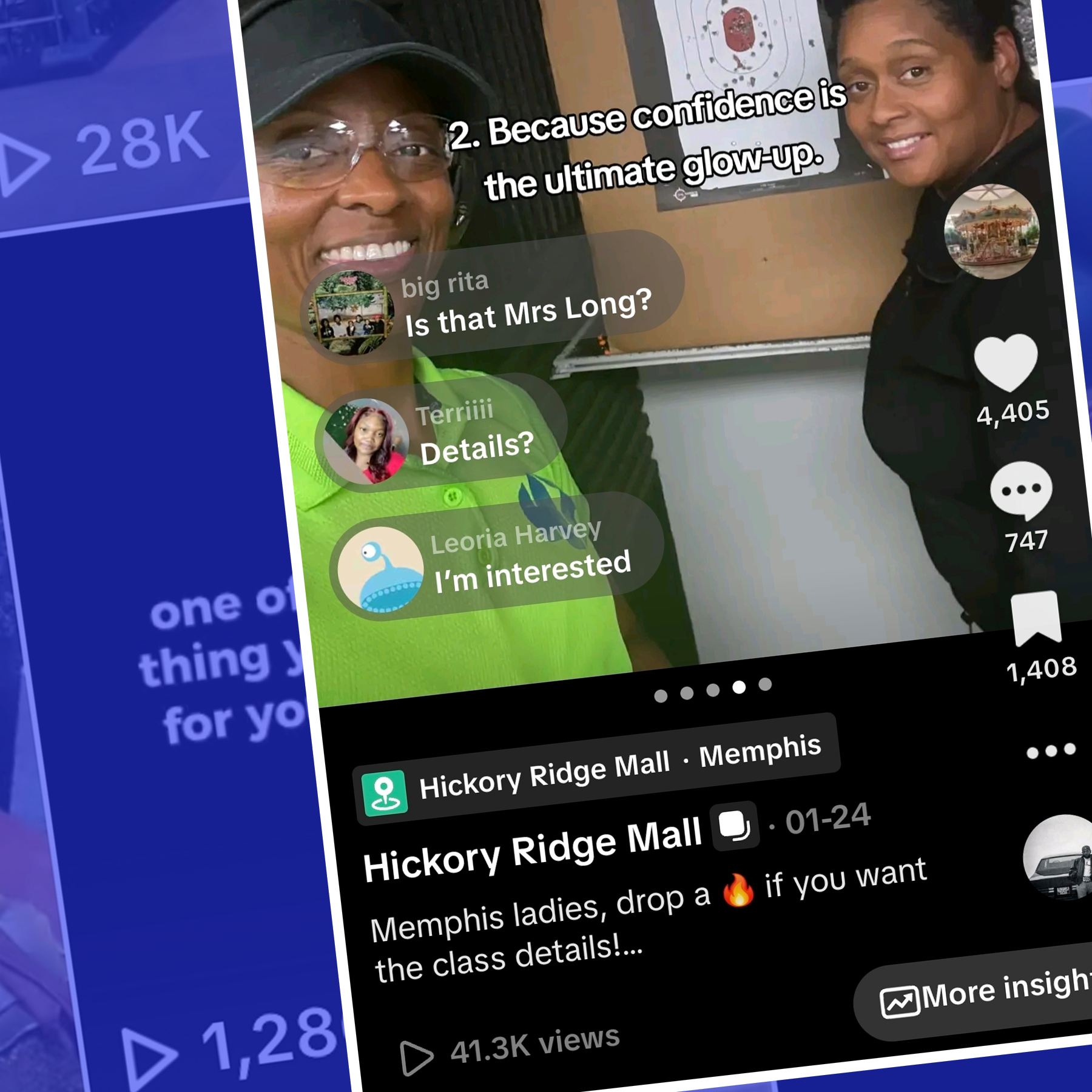 two ladies posing on a post for tiktok