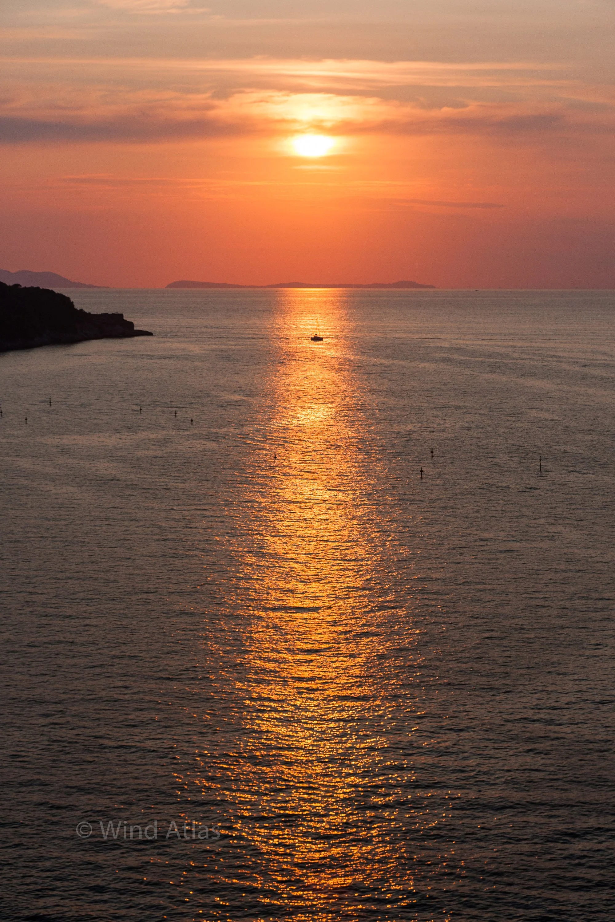 Yacht at Sorrento sunset