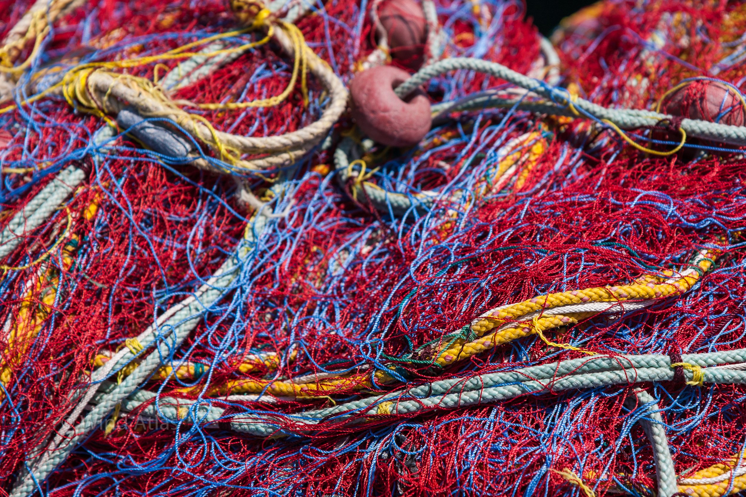 Red fishing net