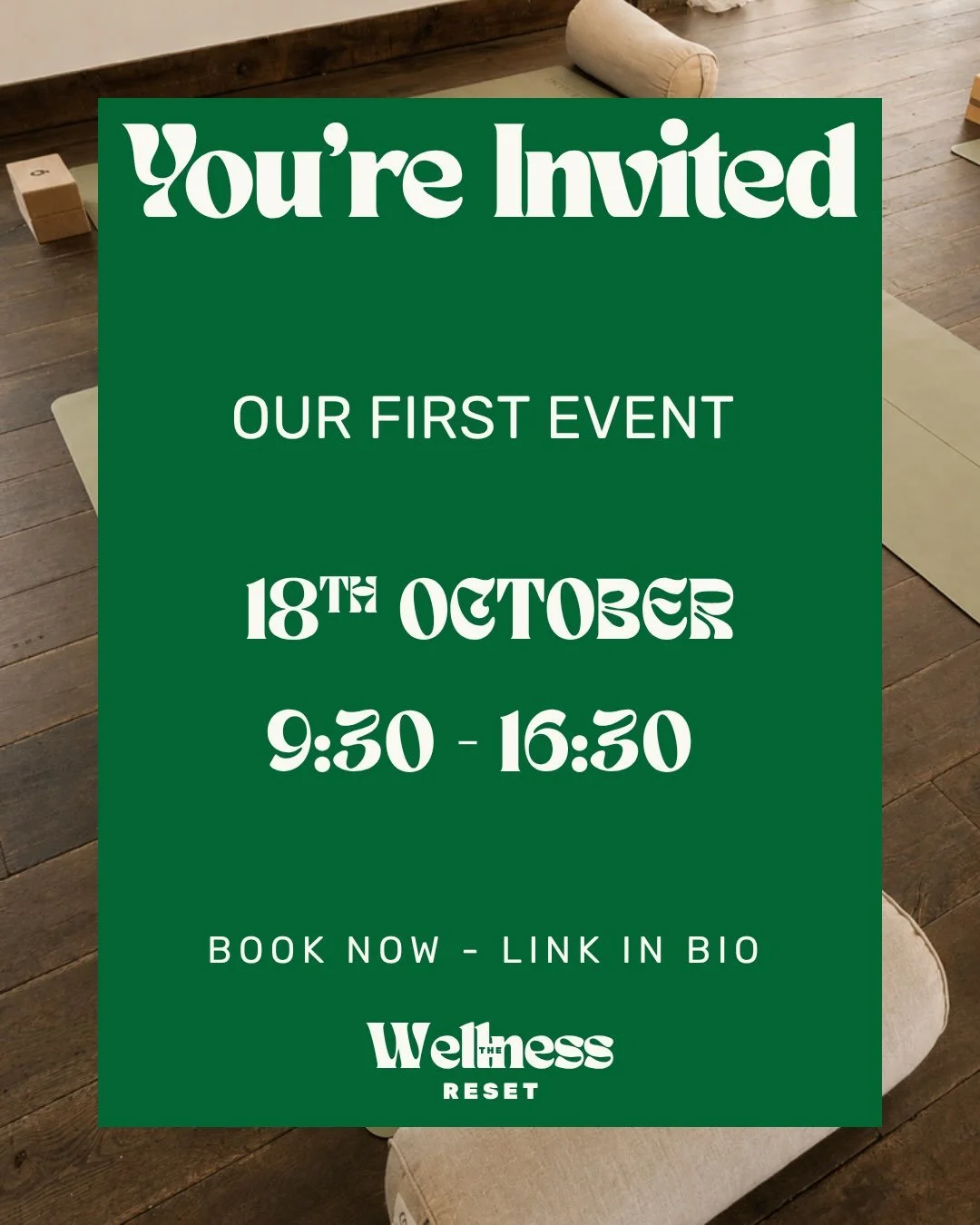 The Wait is Over&hellip;

Our First Event is Officially Live!

The Wellness Reset
📆 18th October
⏰ 9:30 - 16:30
📍 The Oak House, Hatfield Park, AL9 5HX

Book Now - Link in Bio 

The Location 🌳 

Located in the heart of the historic Hatfield Park, 