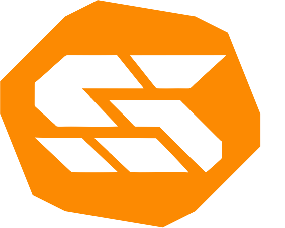 An orange boulder-shaped background of Sierra Siteworks